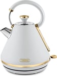 Tower T10044WHT Jug Kettle Cavaletto Pyramid Fast Boil 1.7L 3000W White and Gold