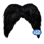 Mexican Bandit Black Moustache 12 Pack Stag Night Fake Tash Fancy Dress