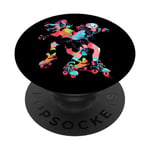 Roller Derby Player Roller Patinage Derby Patin à roulettes PopSockets PopGrip Interchangeable