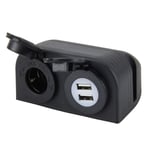 BOYUHII Car Charger 5V 2.1A Dual-USB Ports w/20A Car Cigarette Lighter Socket Car Charger (Black) ATCYE (Color : Black)
