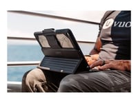 UAG Rugged Bluetooth Keyboard w/Trackpad (French) - Clavier et étui (boîtier de clavier) - avec trackpad - rétro-éclairé - Bluetooth - Français - noir, cendre clavier, noir, cendre étui - Pour la vente au détail - pour Apple 10.2-inch iPad (7ème