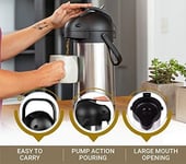 Thermos Jug 2.2L - Coffee Carafe Vacuum Jug | Stainless Steel Pump Flask to Keep