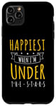 iPhone 11 Pro Max Happiest When I'm Under the Star Night Skys Quotes Cosmic Case