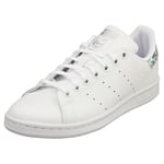 adidas Stan Smith Kids White Silver Classic Trainers - 6 UK