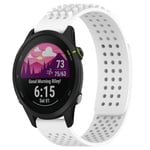 For Garmin Forerunner 255 Music 22mm Holes Breathable 3D Dots Silicone Watch Band(White)