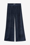 Tommy Hilfiger - Byxor Velour Wide Leg - Blå