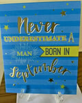 Born In September Birthday Card Male - Foil - Premium Quality - Cherry Orchard