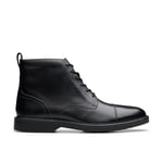 Clarks Homme Casquette Aldwin Bottine Chukka, Cuir Noir, 41 EU