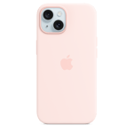 Apple Silikonskal med MagSafe till iPhone 15 – ljusrosa