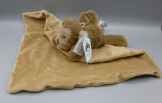 New Jellycat Shooshu Monkey Baby Comforter Soother Blanket Blankie Brown