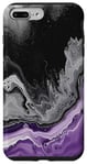 Coque pour iPhone 7 Plus/8 Plus Drapeau Asexuality Marble Pride | Art en marbre noir, violet, gris