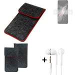 Cover for Lenovo Legion Y90 dark gray red edges Sleeve + earphones