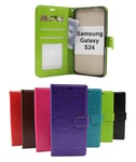 Crazy Horse Wallet Samsung Galaxy S24 5G (SM-S921B/DS) (Svart)