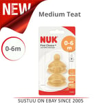 NUK First Choice Latex Anti-Colic Baby/Kid's Bottle Teat│0-6m│Medium│2Pk EXU