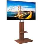 Cantilever Swivel Floor TV Stand TV Mount Bracket Strong Shelf Wood Base Bearing