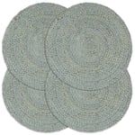 Bordstabletter 4 st olivgrön 38 cm rund jute