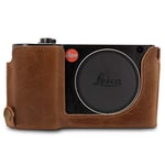 MegaGear MG1726 Ever Ready Genuine Leather Camera Half Case compatible with Leica TL2, TL - Dark Brown