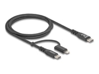 Delock - Usb-Kabel - 24 Pin Usb-C (Hane) Till Lightning, 24 Pin Usb-C (Hane) - Usb 3.0 - 3 A - 1 M - Usb-C Power Delivery (60W) - Svart