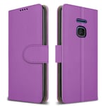 For Nokia 225 4G Leather Phone Case, Magnetic Closure Full Protection Book Folio Design, Wallet Case Cover [Card Slots] and [Kickstand] For Nokia 225 (4G) - Purple