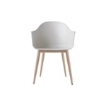 Harbour Dining Chair Wood Base Plastic, Natural Oak/light Grey