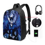 Lawenp Maleficent Laptop Backpack- with USB Charging Port/Stylish Casual Waterproof Backpacks Fits Most 17/15.6 Inch Laptops and Tablets/for Work Travel School