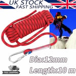 Outdoor Emergency Rope 12mm 2100kg Rock Climbing Survival Camping Fishing 10M UK