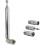 75 Ohm Teleskopisk DAB Radioantenn För HiFi-mottagare Mini-system, FM