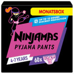 NINJAMAS Pyjama Pants Månadslåda för flickor, 4-7 år, 60 stycken
