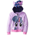 Barn Flickor Pojkar My Little Pony Regnbåge Hoodie Jacka Vingar Randig Sweatshirt Twilight Dash Huvtröja Purple 5-6 Years