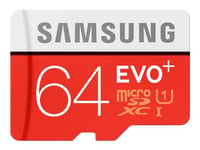 Samsung EVO+ MB-MC64D - Carte mémoire flash - 64 Go - UHS Class 1 / Class10 - microSDXC UHS-I