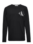 Chest Monogram Ls Top Tops T-shirts Long-sleeved T-shirts Black Calvin Klein