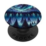 Magic Night Forest Mountains Aurore Borealis PopSockets PopGrip Interchangeable