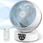 YISSVIC Ventilateur Silencieux avec Télécommande Ventilateur à Circulation d'Air 3D Oscillation 3 Vitesses Minuterie 9H pour Chambre 30m²