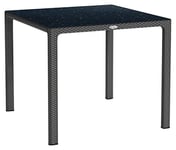 Lechuza – Table d’Extérieur et d'Intérieur – Mobilier De Jardin – Coloris Granit – 90 x 90 x 75 cm