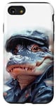 Coque pour iPhone SE (2020) / 7 / 8 Alligator amusant vêtu d'un chapeau et d'une veste en cuir