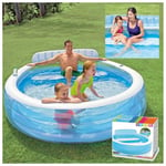 Intex Swim Centre Family Lounge Paddling Pool with Seats 224 x 216 x 76 cm