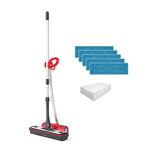 Polti - Moppy nettoyeur pour sol avec vapeur, accessoires supplémentaires, pour tous les types de sols et surfaces verticales lavables - Rouge