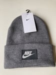 Genuine NIKE Dark Grey Cuff Beanie DO8145-071 -Unisex Adult- Soft Knit Hat-BNWT