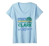 Femme Crazy Clark Crew Vacances assorties en famille T-Shirt avec Col en V