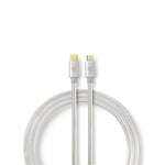 Nedis USB 2.0-kabel | Typ-C, hane - Micro B-hane | 3.0 m | Aluminium