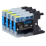 4 Cyan XL Ink Cartridges compatible with Brother MFC-J6510DW & MFC-J6710DW