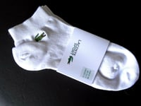 3 Pairs : LACOSTE White Short SPORTS SOCKS UK 7-11 , 41-46 RA2105 00 6 LacBox2