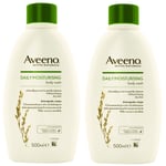 2 x Aveeno Daily Moisturising Body Wash 500ml for dry sensitive skin