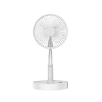 7200mAh Portable Mini Table Floor Fan USB Rechargeable Fan Retractable Foldable Fan Air Cooler Home Office Desk Outdoor Cooling Fan Max 10x100cm-White