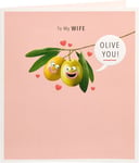 Funny Wife Valentines Day Card With Envelope - Humorous Olive Design