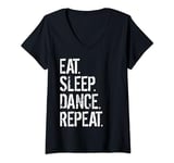 Womens Eat Sleep Dance Repeat V-Neck T-Shirt