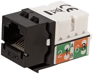 DIGITUS Keystone module CAT5e unshielded - RJ45 socket - 100MHz 1GBase-T - AWG 26-22 - tool-free assembly - black