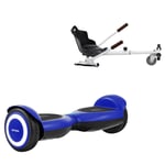 Paket Hoverboard Standard Go Kart 6.5 tums, Jetson Prism Blue, Standard Räckvidd och Vit Hoverkart, Smart Balance