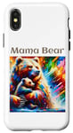 Coque pour iPhone X/XS Art animalier coloré de maman ours et de son petit