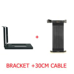Bracket 30CM Cable Support de carte graphique en aluminium pour châssis, câble d'extension, Vertical, latéral, droit, ATX intégré, câble adaptateur PCIE fixe Nipseyteko